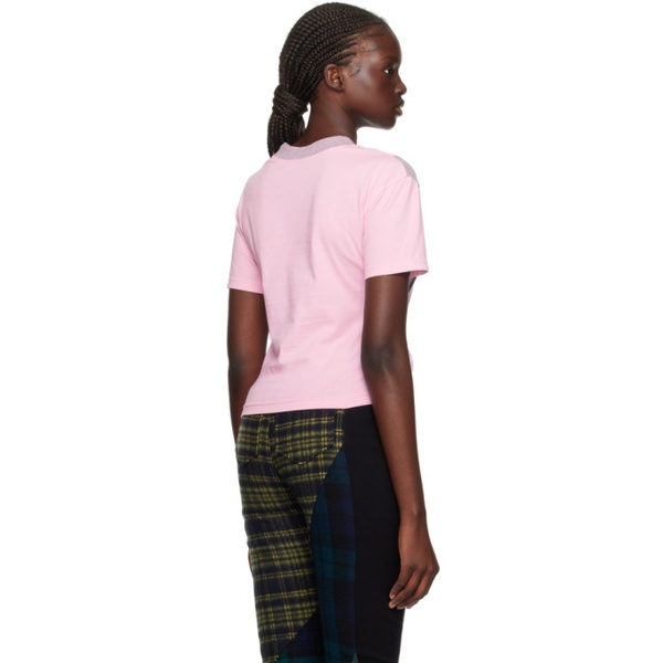  레이브 리뷰 Rave Review Pink & Gray Unni T-Shirt 232534F110000