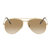 레이밴 Ray-Ban Gold New Aviator Sunglasses 241718M134016