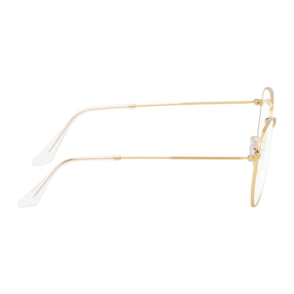  레이밴 Ray-Ban Gold Hexagonal Blue-Light Clear Glasses 241718M133002