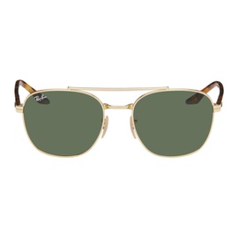 레이밴 Ray-Ban Gold & Brown RB3688 Sunglasses 241718F005022