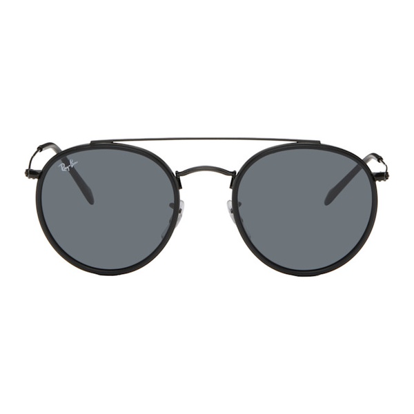 레이밴 Ray-Ban Black Round Double Bridge Sunglasses 242718M134009