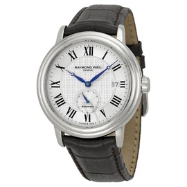 Raymond Weil MEN'S Maestro Leather Silver Dial 2838-STC-00659