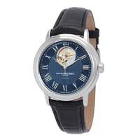 Raymond Weil MEN'S Maestro Leather Blue Dial Watch 2827-STC-00508