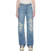 리던 Re/Done Blue High-Rise Loose Jeans 231800F069015