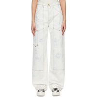 리던 Re/Done White Super High Workwear Jeans 231800F069050