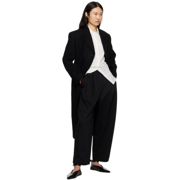  렉토 Recto Black Curved Trousers 232775F087000