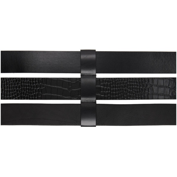 렉토 Recto Black Multi Leather Corset Belt 241775F001000