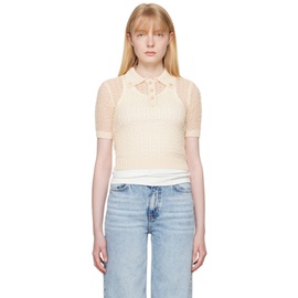 렉토 Recto Beige Net Crop Polo 241775F108000