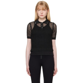 렉토 Recto Black Net Crop Polo 241775F108001