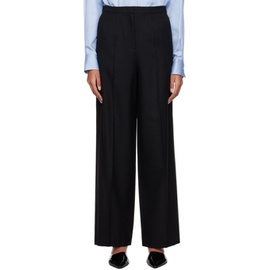 렉토 Recto Black Wide-Leg Trousers 232775F087003