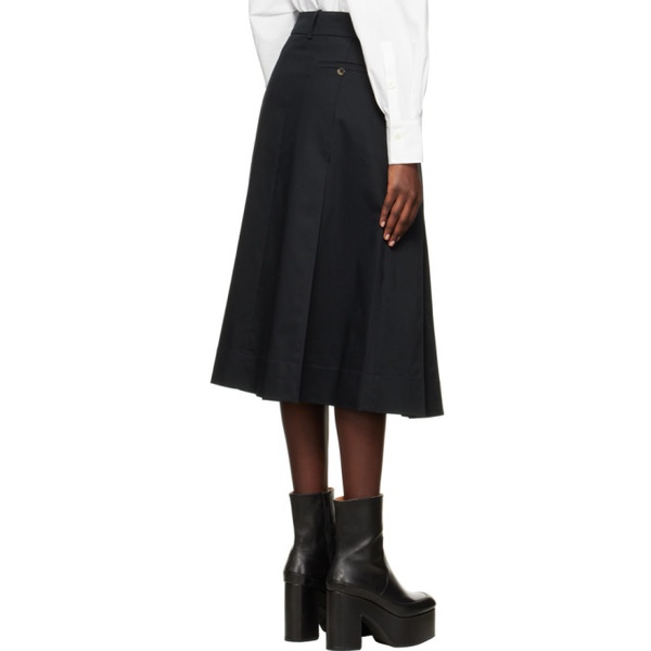  렉토 Recto Black Pleated Midi Skirt 222775F092004