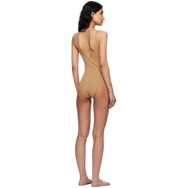  렉토 Recto Beige Square Neck Swimsuit 241775F103000