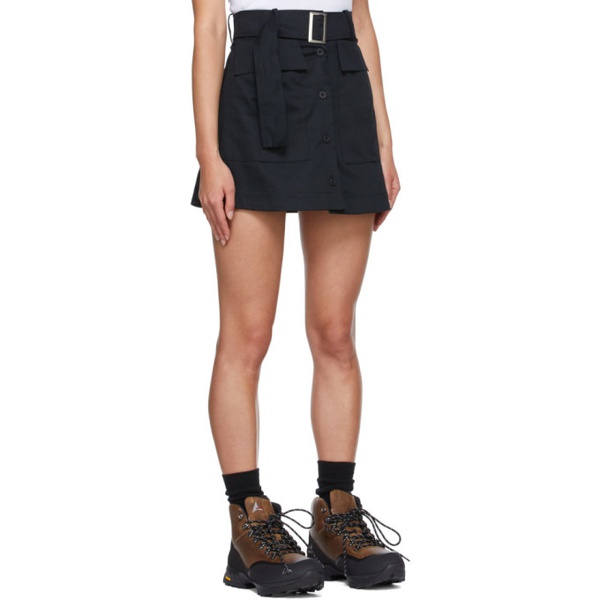  리즈 쿠퍼 Reese Cooper Black Cotton Mini Skirt 221115F090000
