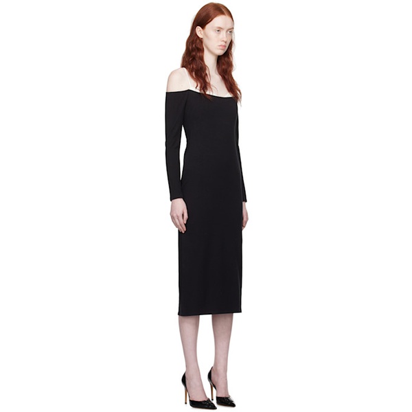  Reformation Black Graysen Midi Dress 241892F054002