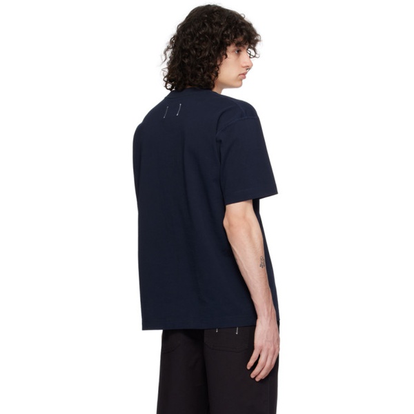  Reigning Champ Navy Dropped Shoulder T-Shirt 241027M213006