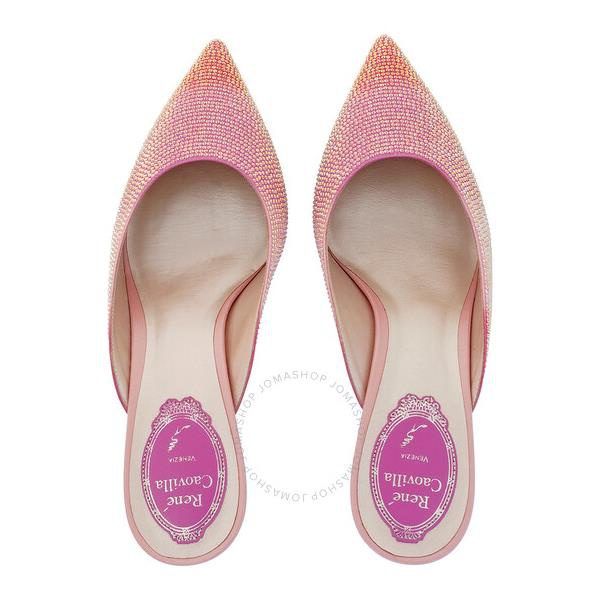  Rene Caovilla Ladies Multicolor/Pink Cleo Pink Degrade Mules C11355-050-TT01Y007