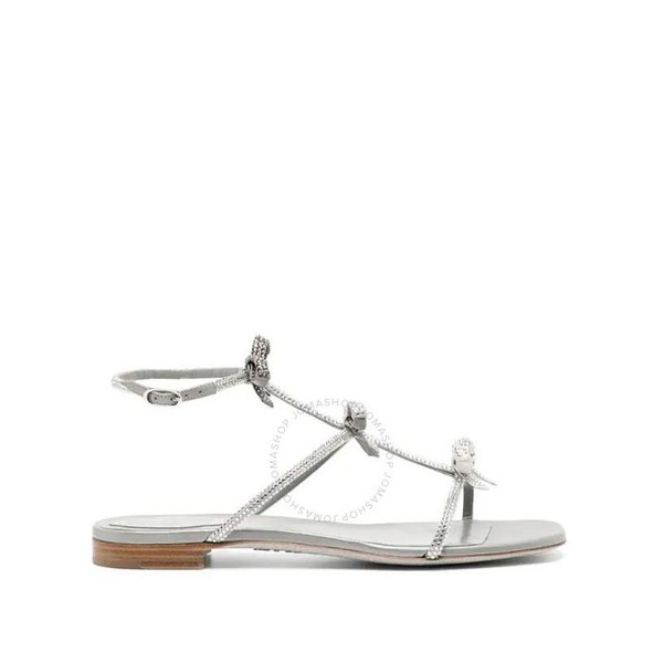  Rene Caovilla Caterina Crystal T-Strap Flat Sandals C11753-010-R0019204-GREY
