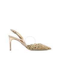 Rene Caovilla Ladies Vega Crystal Gold Slingback Pumps C11616-080-NA01O007