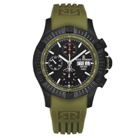 Revue Thommen MEN'S Air speed Chronograph Rubber Black Dial Watch 16071.6674