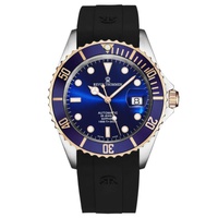 Revue Thommen MEN'S Diver Rubber Blue Dial Watch 17571.2855