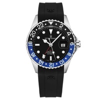Revue Thommen MEN'S GMT Diver Rubber Black Dial Watch 17572.2833