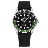 Revue Thommen MEN'S GMT Diver Rubber Black Dial Watch 17572.2838