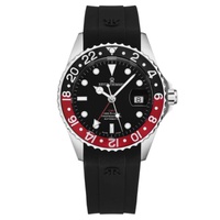 Revue Thommen MEN'S GMT Diver Rubber Black Dial Watch 17572.2836