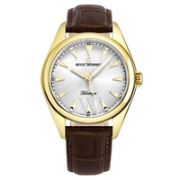 Revue Thommen MEN'S Heritage Leather Silver Dial Watch 21010.2512