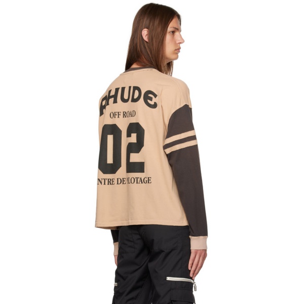  루드 Rhude Brown Triple R Long Sleeve T-Shirt 232923M213012