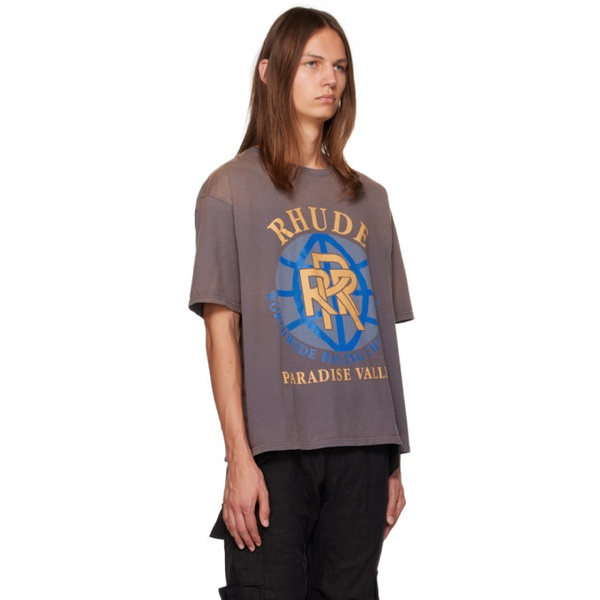  루드 Rhude Gray Paradise Valley T-Shirt 232923M213031
