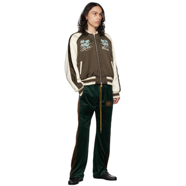  루드 Rhude Green Embroidered Sweatpants 232923M190003