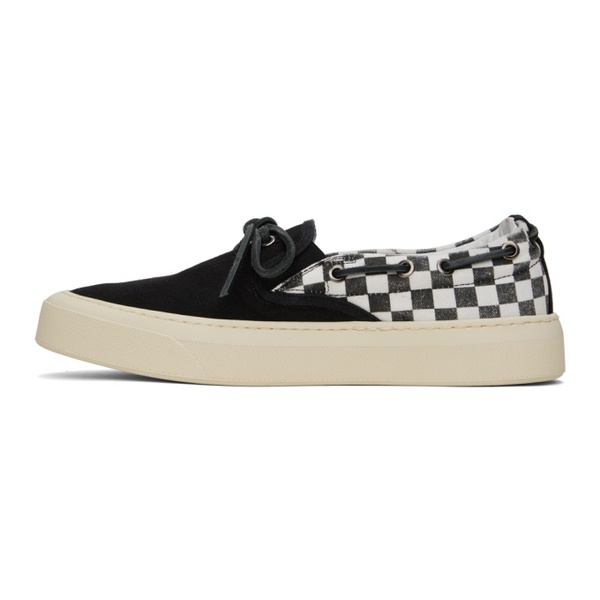  루드 Rhude Black & White Checker Sneakers 231923M237011