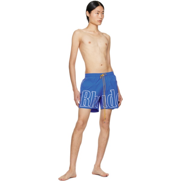  루드 Rhude Blue Printed Swim Shorts 241923M193019