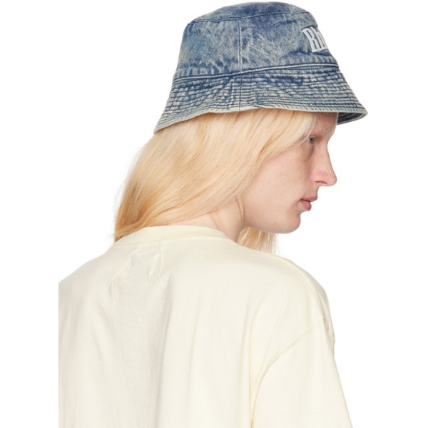  루드 Rhude Navy Denim Bucket Hat 241923M140005