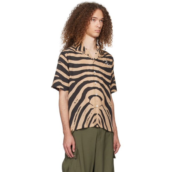  루드 Rhude Black & Tan Zebra Shirt 241923M192010