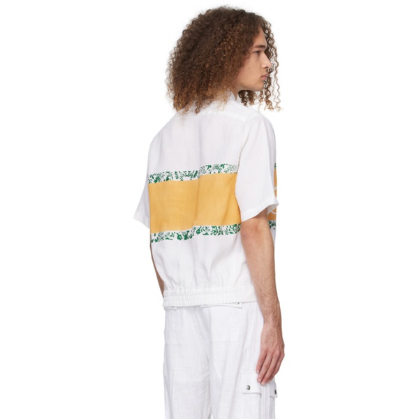  루드 Rhude White Pleated Shirt 241923M192013