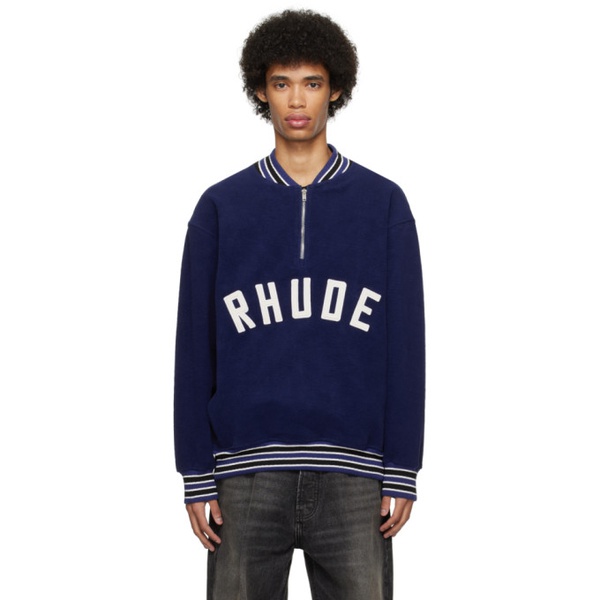  루드 Rhude Navy Varsity Sweater 241923M180002