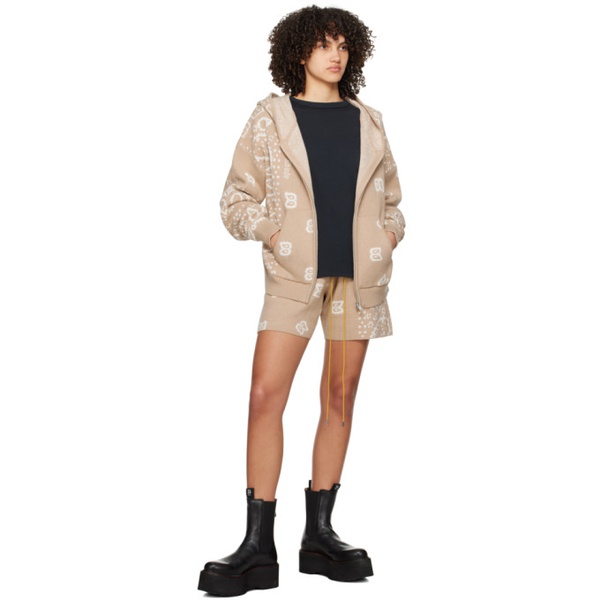  루드 Rhude Beige Jacquard Shorts 241923F088006