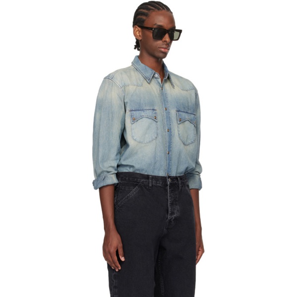  루드 Rhude Blue Western Denim Shirt 241923M192003