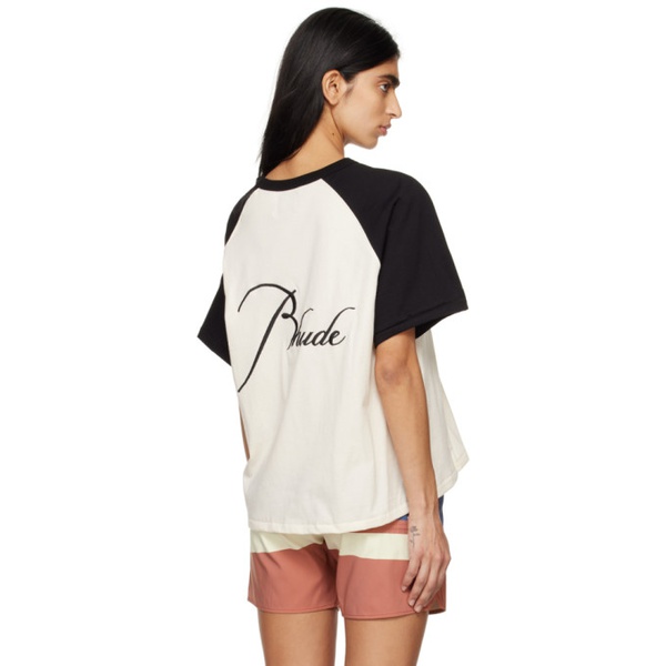  루드 Rhude 오프화이트 Off-White & Black Raglan T-Shirt 241923F110011
