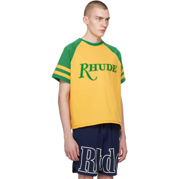  루드 Rhude Yellow & Green San Paulo T-Shirt 241923M213011