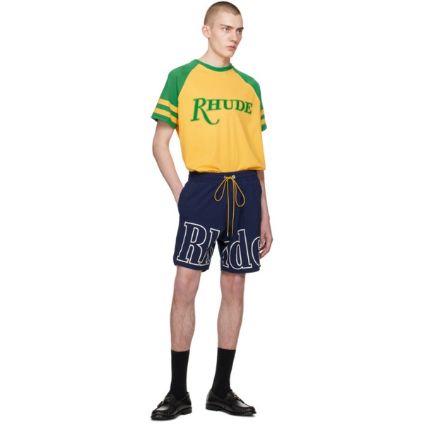  루드 Rhude Yellow & Green San Paulo T-Shirt 241923M213011