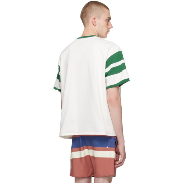  루드 Rhude 오프화이트 Off-White & Green 69 Ringer T-Shirt 241923M213045