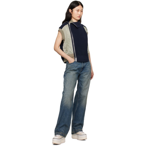  루드 Rhude Indigo Wide-Leg Jeans 241923F069001