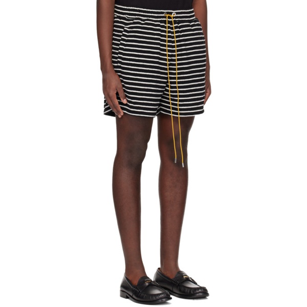  루드 Rhude Black & White Striped Shorts 241923M193027