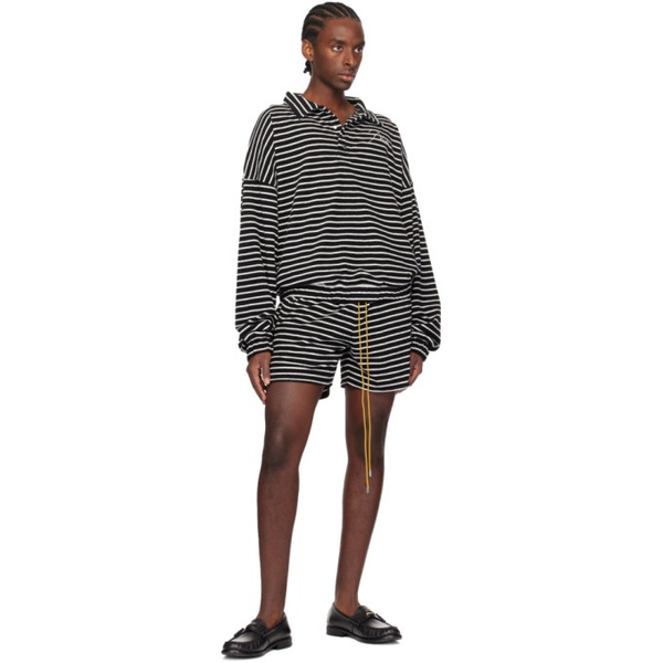  루드 Rhude Black & White Striped Shorts 241923M193027