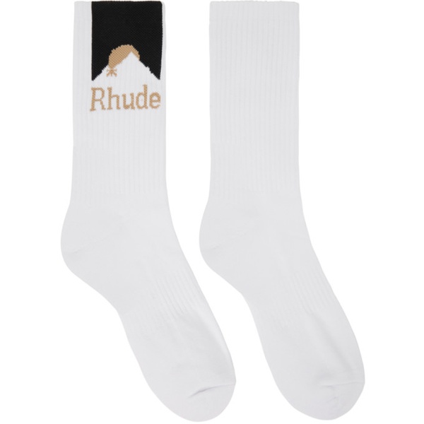  루드 Rhude White Moonlight Sport Socks 241923M220018