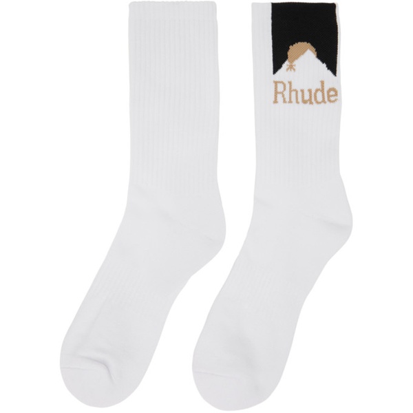  루드 Rhude White Moonlight Sport Socks 241923M220018