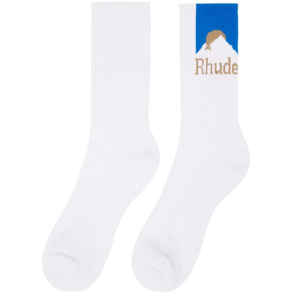  루드 Rhude White Moonlight Sport Socks 241923M220019