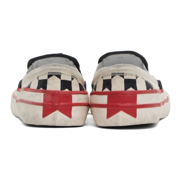 루드 Rhude 오프화이트 Off-White & Black Checkered Sneakers 241923M237002